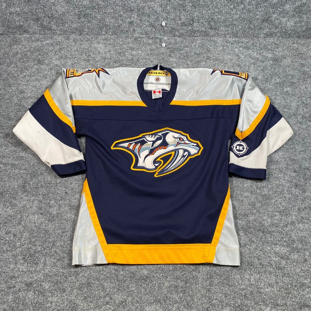 Kids Nashville Predators KOHO NHL Hockey Jersey Navy Blue Silver Youth L/XL
